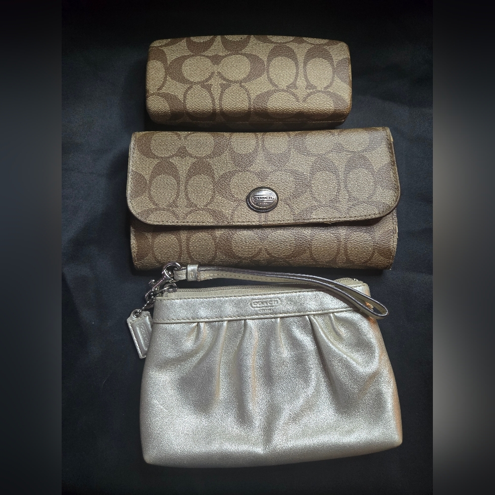 Coach 3-Piece Accessory Bundle – Wallet, Wristlet & Glasses Case
